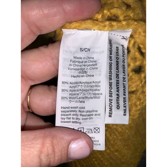 Womens Size S Madewell Windemere Pointelle Sweater Yellow EUC - Picture 6 of 7